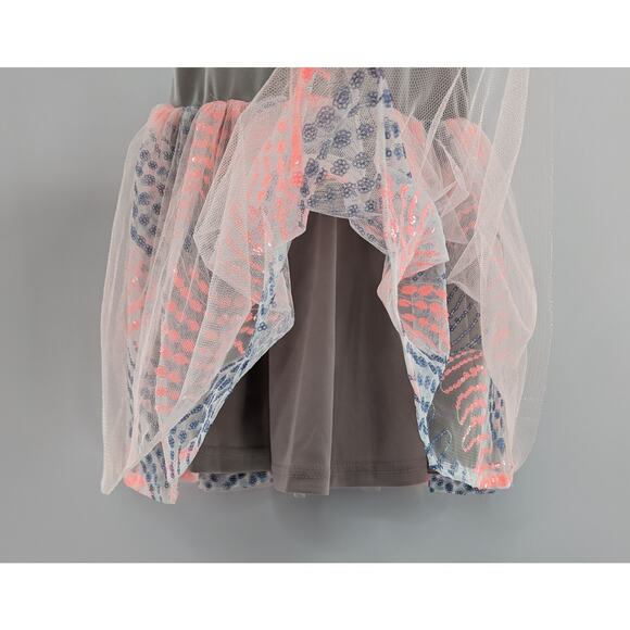 Girls Tulle Dress Pink Grey Truly Me by Sara Sara Size 2T - Picture 4 of 7